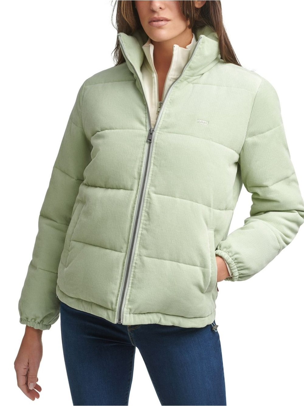 Levi’s Women Green Corduroy Puffer Jacket